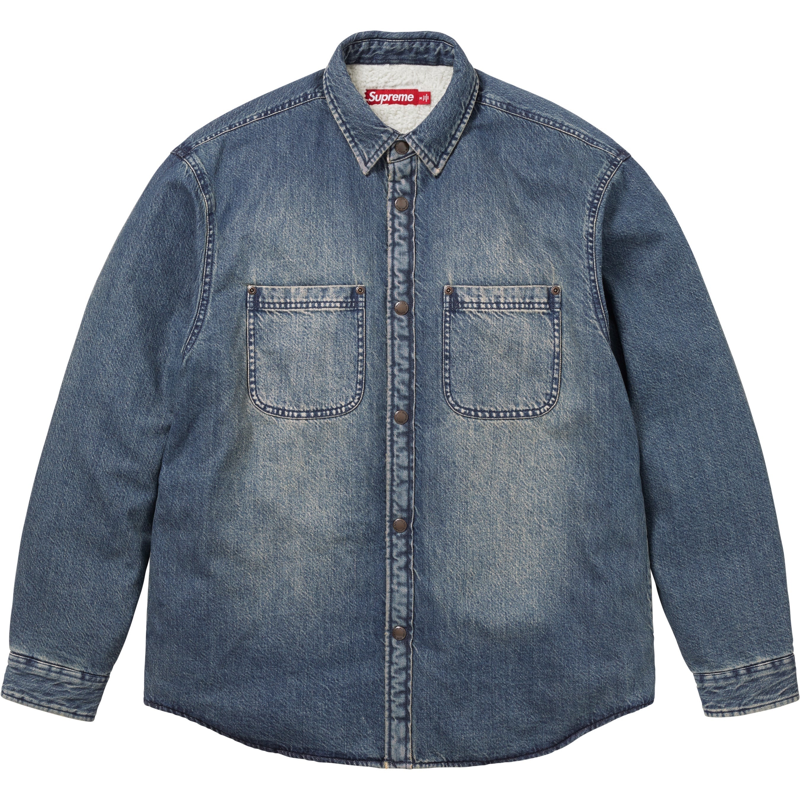 Shearling Lined Denim Work Shirt view 20
